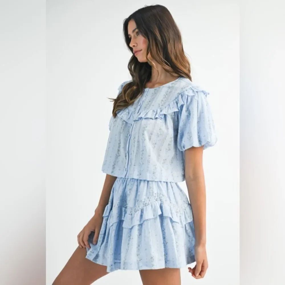 Light Blue Ruffled Two-Piece Set - Picture 7 of 16